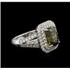 Image 2 : GIA Cert 2.66ct Alexandrite and Diamond Ring - 18KT White Gold