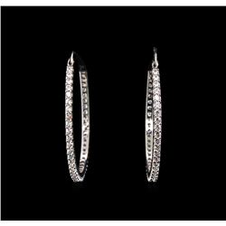 2.00ctw Diamond Hoop Earrings - 14KT White Gold