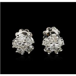 14KT White Gold 1.36ctw Diamond Earrings