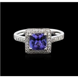 18KT White Gold 1.52ct Tanzanite and Diamond Ring