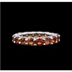 9.00ctw Orange Sapphire Ring - 14KT White Gold