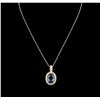 Image 1 : 12.76ct Tanzanite and Diamond Necklace -  14KT Yellow Gold