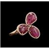 Image 2 : 9.22ctw Ruby and Diamond Ring - 14KT Rose Gold