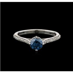 0.83ctw Blue Diamond Ring - 14KT White Gold