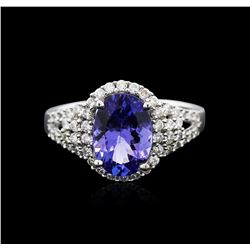 14KT White Gold 2.32ct Tanzanite and Diamond Ring