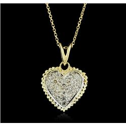 14KT Yellow Gold 0.50ctw Diamond Pendant With Chain