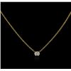 Image 2 : 14KT Yellow Gold 0.09ct Diamond Solitaire Necklace