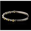 Image 2 : 4.18ctw Yellow Sapphire and Diamond Bangle Bracelet - 18KT White Gold