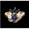 Image 1 : 14KT Yellow Gold 1.00ctw Sapphire and Diamond Ring