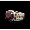 Image 2 : 14KT Two-Tone Gold 9.57ct Ruby and Diamond Ring