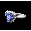 Image 2 : 14KT White Gold 3.44ct Tanzanite and Diamond Ring