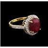 Image 2 : 4.80ct Ruby and Diamond Ring - 14KT Yellow Gold