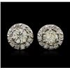 Image 1 : 18KT White Gold 1.39ctw Diamond Stud Earrings