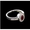 Image 2 : 0.85ct Ruby and Diamond Ring - 14KT White Gold