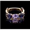 Image 1 : 2.63ctw Sapphire, Tanzanite and Diamond Ring - 14KT Two-Tone Gold