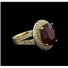 Image 2 : 14KT Yellow Gold 6.68ct Ruby and Diamond Ring