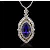Image 1 : 18KT White Gold 33.29ct Tanzanite and Diamond Necklace