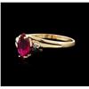 Image 2 : 14KT Yellow Gold 0.20ct Ruby and Diamond Ring