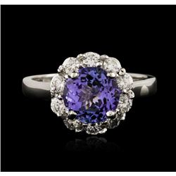 14KT White Gold 2.23ct Tanzanite and Diamond Ring