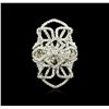 Image 1 : 14KT White Gold 1.11ctw Diamond Ring
