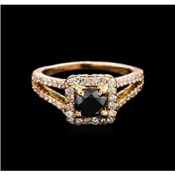 1.30ctw Black Diamond Ring - 14KT Rose Gold