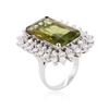 Image 3 : 14KT White Gold 13.90ct Tourmaline and Diamond Ring