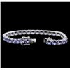 Image 3 : 14.68ctw Tanzanite Bracelet - 14KT White Gold