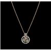 Image 1 : 2.01ctw Diamond Pendant With Chain - 14KT Tri Color Gold