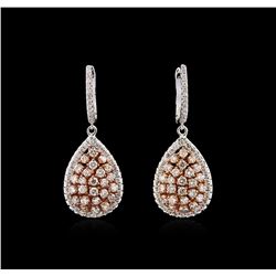 2.68ctw Diamond Earrings - 14KT Two-Tone Gold