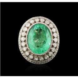 18KT White Gold 13.35ct Emerald and Diamond Ring