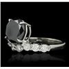 Image 2 : 14KT White Gold 3.66ctw Black Diamond Ring
