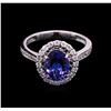 Image 1 : 2.15ct Tanzanite and Diamond Ring - 14KT White Gold