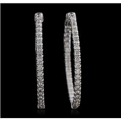 14KT White Gold 2.34ctw Diamond Hoop Earrings