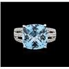Image 1 : 14KT White Gold 9.91ct Topaz and Diamond Ring