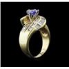 Image 3 : 0.80ct Tanzanite and Diamond Ring - 14KT Yellow Gold