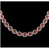 Image 1 : 97.13ctw Ruby and Diamond Necklace - 14KT Yellow Gold