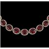 Image 2 : 97.13ctw Ruby and Diamond Necklace - 14KT Yellow Gold