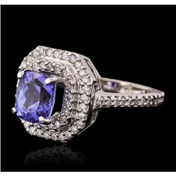 14KT White Gold 2.00ct Tanzanite and Diamond Ring