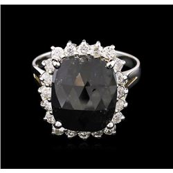 4.86ctw Black Diamond Ring - 14KT White Gold