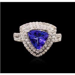 14KT White Gold 1.76ct Tanzanite and Diamond Ring