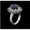 Image 3 : 14KT White Gold 9.12ctw Blue Star Sapphire and Diamond Ring