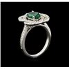 Image 3 : 1.30ct Emerald and Diamond Ring - 14KT White Gold