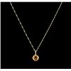 Image 2 : 3.75ct Citrine and Diamond Pendant With Chain - 14KT Yellow Gold