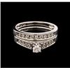 Image 1 : 0.55ctw Diamond Wedding Ring Set - 14KT White Gold