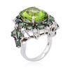 Image 3 : 18KT White Gold 9.54ct Peridot, Chrysoberyls and Diamond Ring
