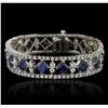 Image 1 : 18KT White Gold 16.40ctw Sapphire and Diamond Bracelet