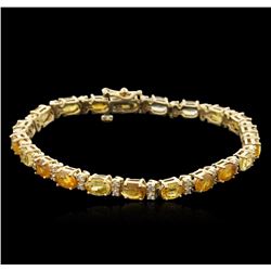 14KT Yellow Gold 13.23ctw Yellow Sapphire and Diamond Bracelet