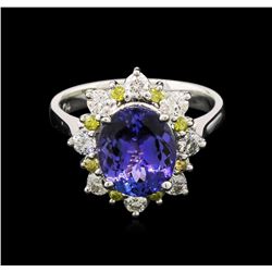 2.76ct Tanzanite and Diamond Ring - 14KT White Gold