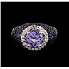 Image 1 : 14KT White Gold 1.91ct Tanzanite, Sapphire and Diamond Ring