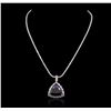 Image 1 : 14KT White Gold GIA Certified 46.34ct Tanzanite and Diamond Pendant With Chain